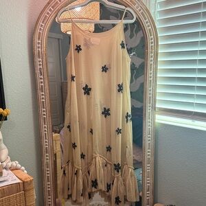 Anthropologie Tulle & Sequin Floral Overlay